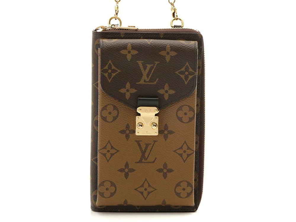 LOUIS VUITTON Vertical Zippy Wallet Metis Monogram Reverse
